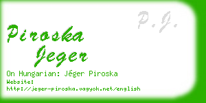 piroska jeger business card